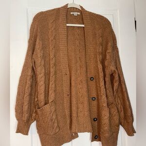 American Eagle Outfitters Cable Knit Cardigan - Tan